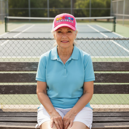 Pickleball Color Spectrum Embroidered Hat vibrant pickleball