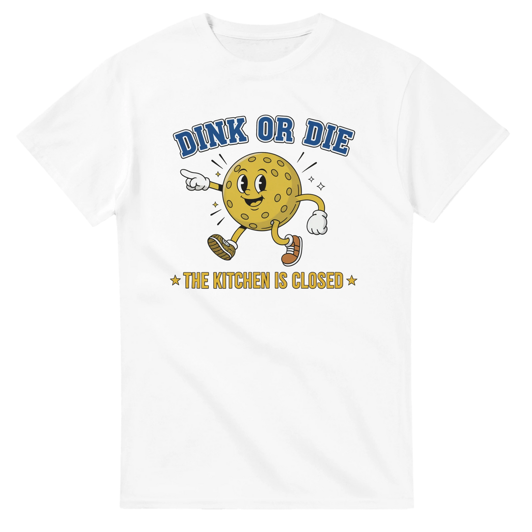 Dink Or Die Retro Mascot Tee funny pickleball graphic