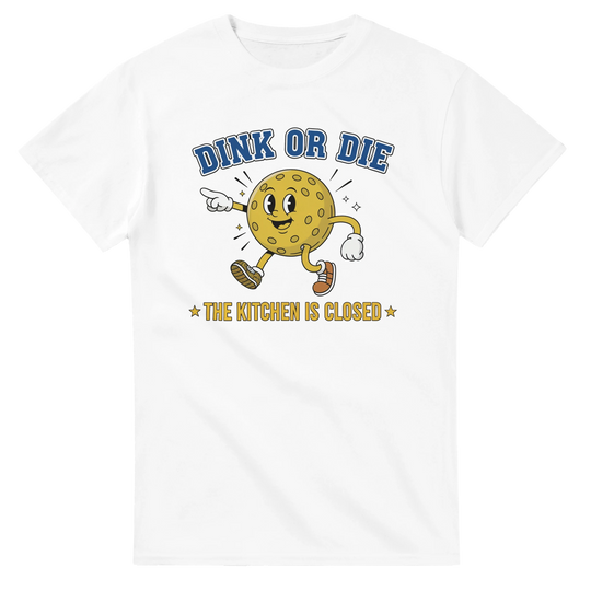 Dink Or Die Retro Mascot Tee funny pickleball graphic