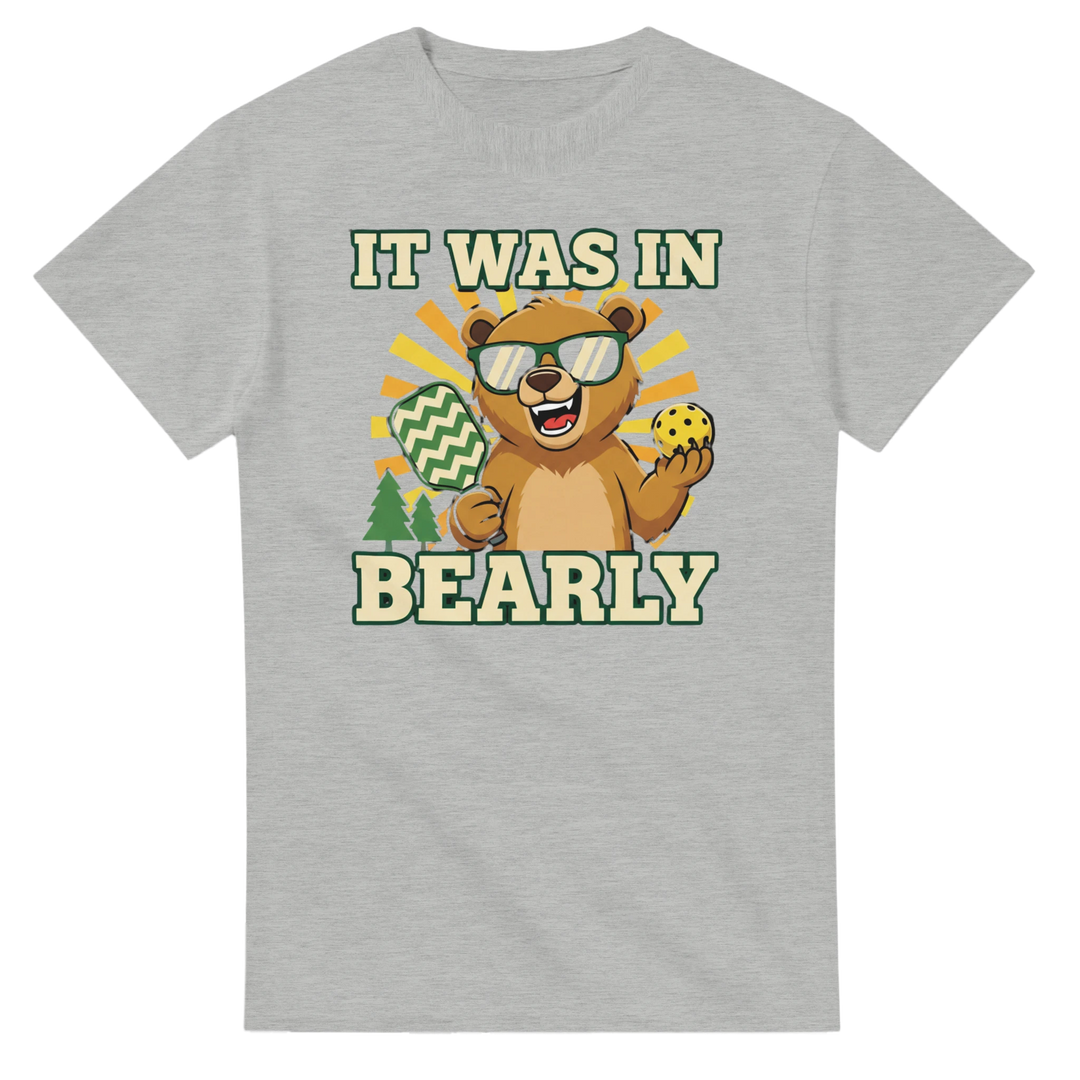 It Was In Bearly T-Shirt funny bear pun graphic tee for men