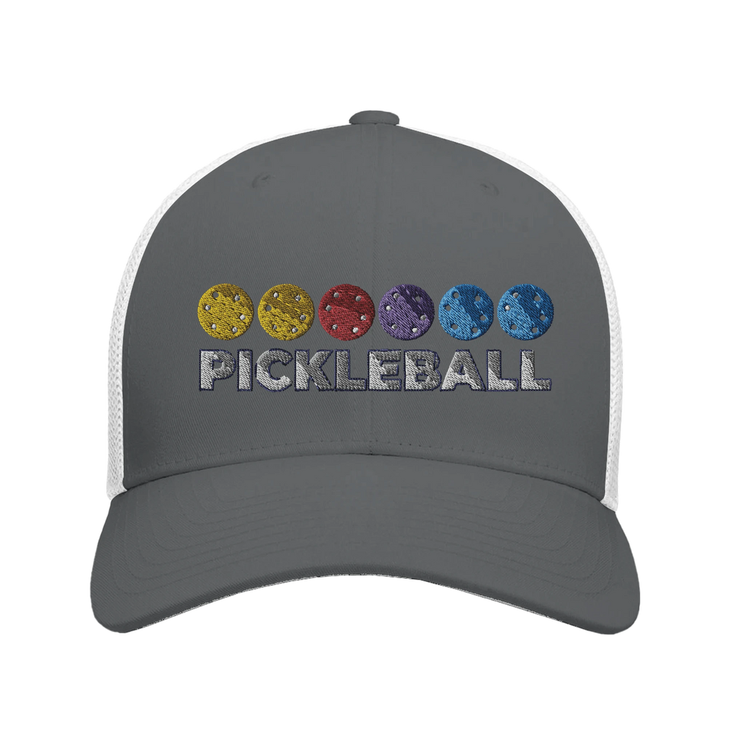 Pickleball Color Spectrum Embroidered Hat vibrant pickleball