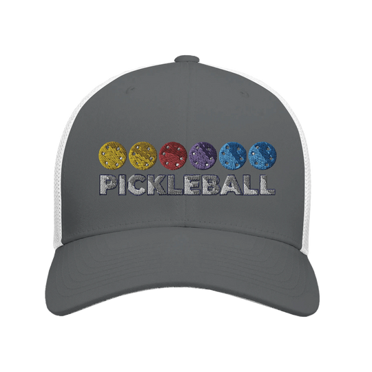 Pickleball Color Spectrum Embroidered Hat vibrant pickleball