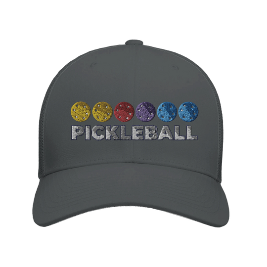 Pickleball Color Spectrum Embroidered Hat vibrant pickleball