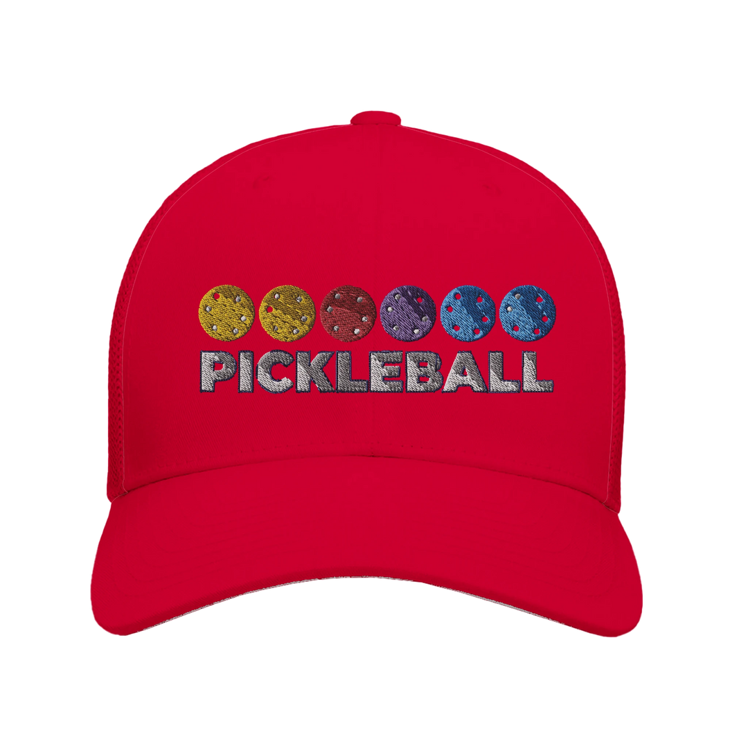 Pickleball Color Spectrum Embroidered Hat vibrant pickleball