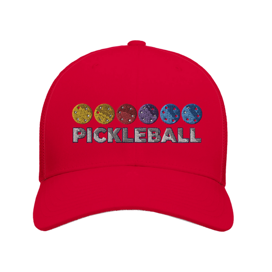 Pickleball Color Spectrum Embroidered Hat vibrant pickleball