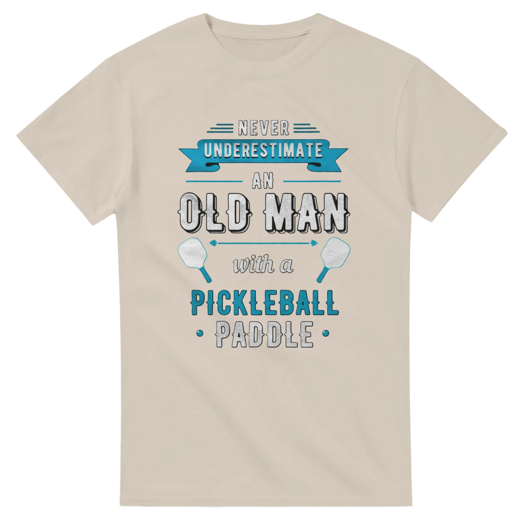 Never Underestimate An Old Man Vintage Typography Tee funny 