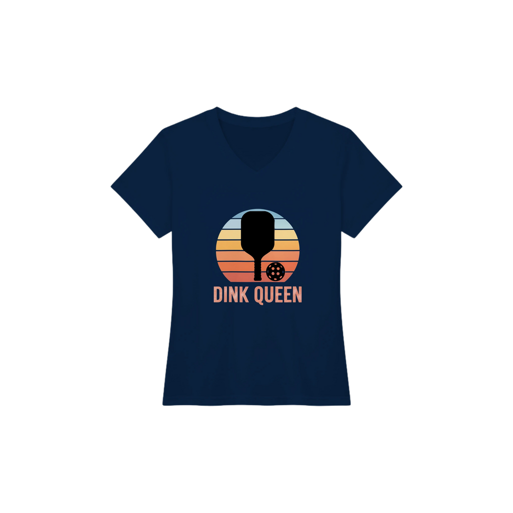 Dink Queen Retro Sunset Tee pickleball graphic vintage