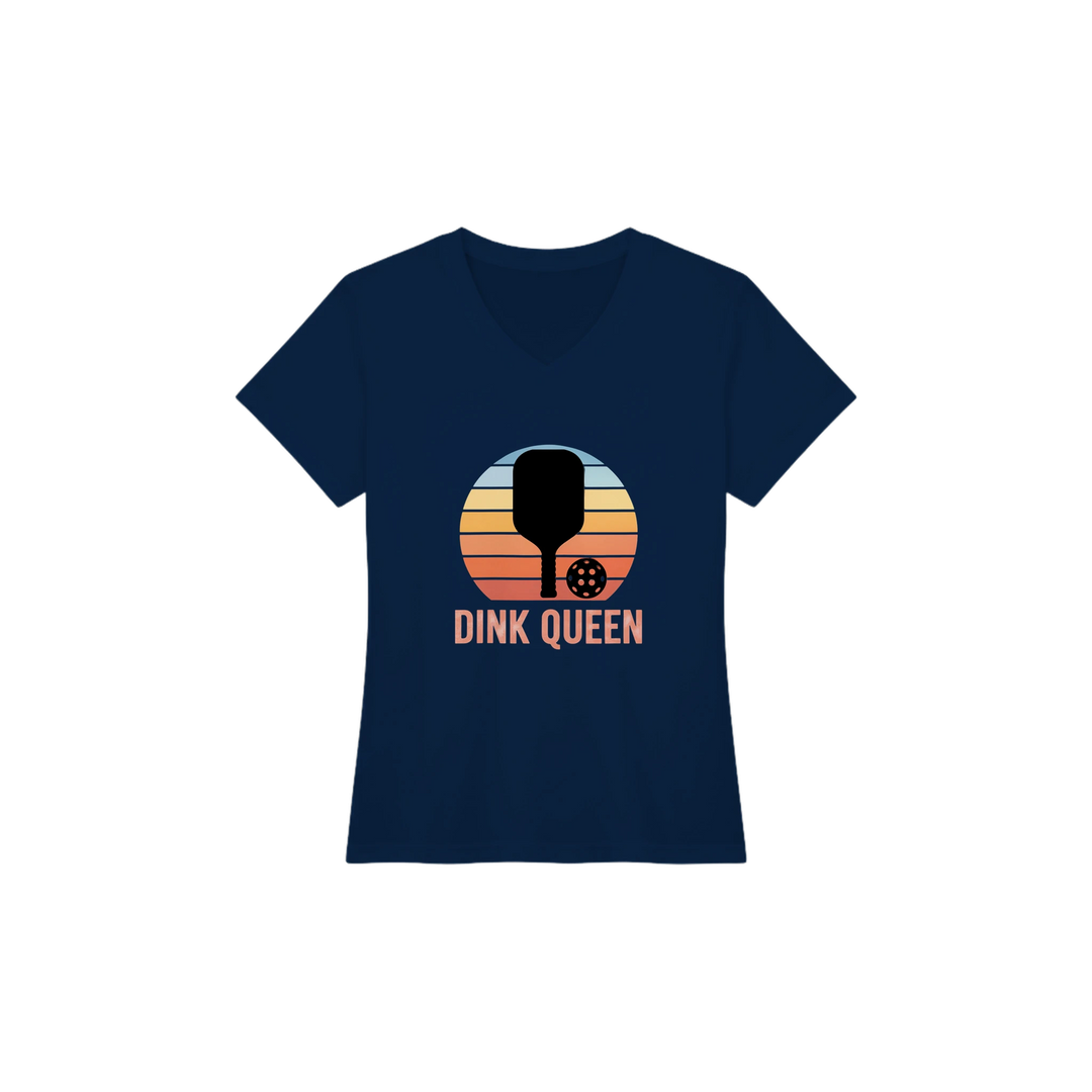 Dink Queen Retro Sunset Tee pickleball graphic vintage