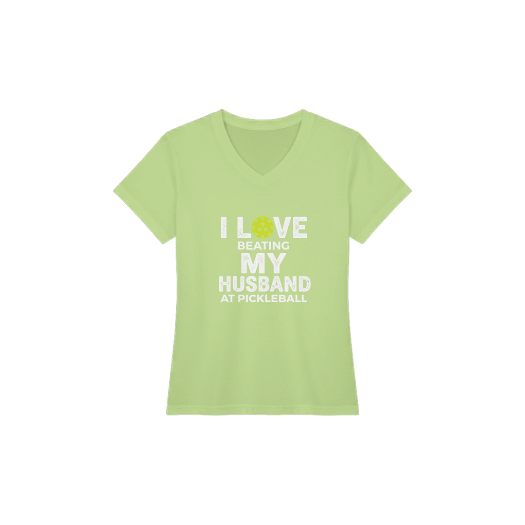 I Love Beating My Husband Tee funny pickleball wife shirt