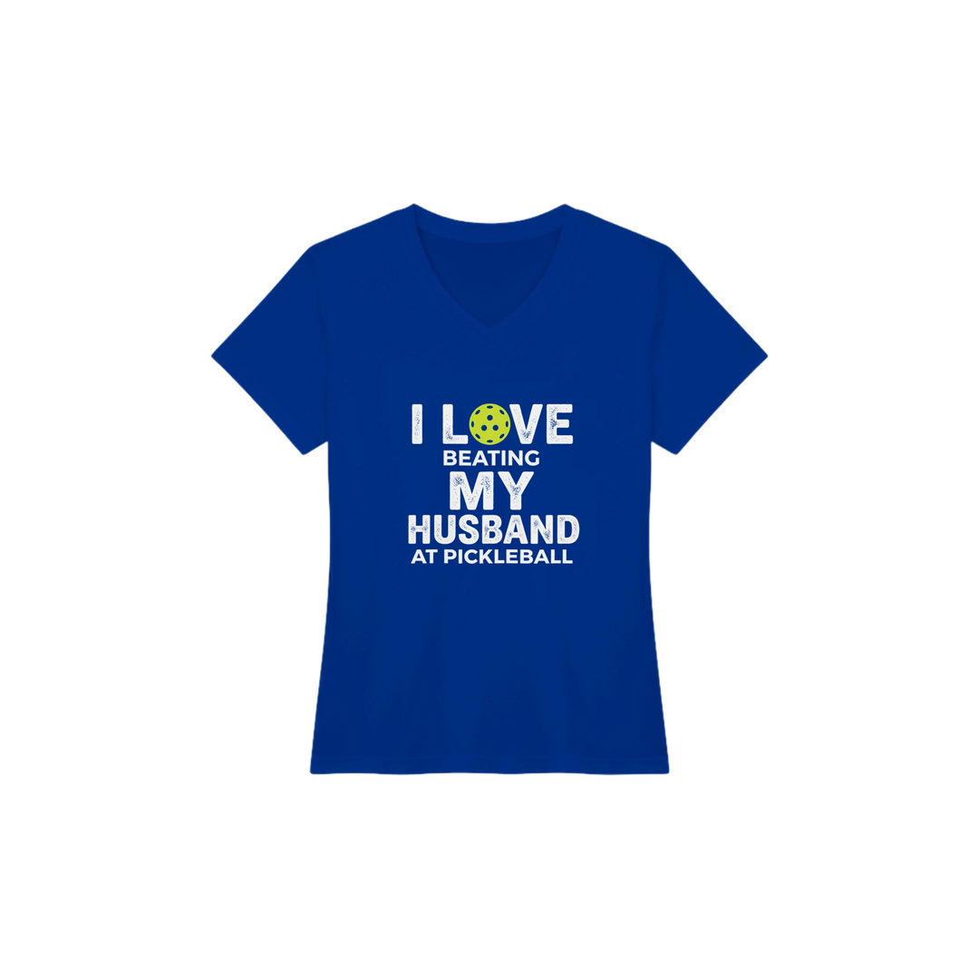 I Love Beating My Husband Tee funny pickleball wife shirt
