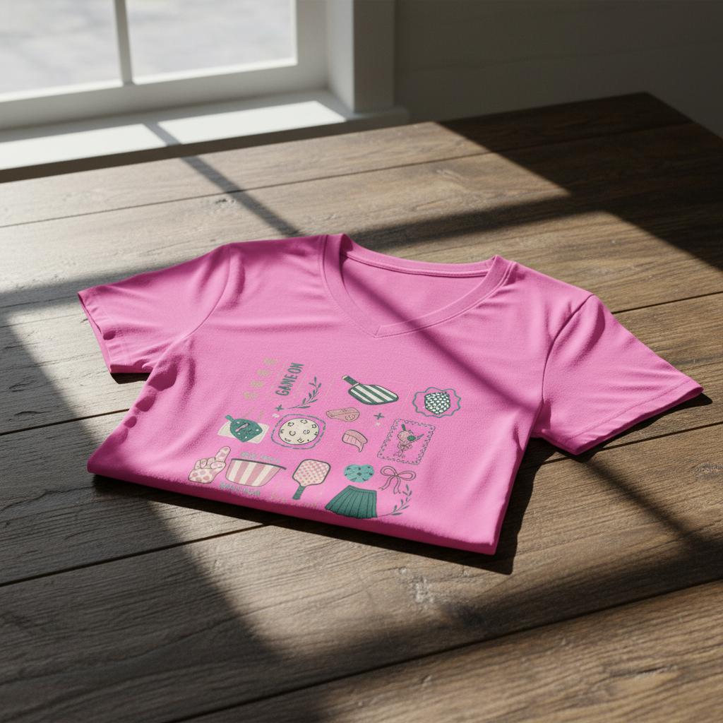 Preppy Pickleball Sticker Collage Tee trendy aesthetic 