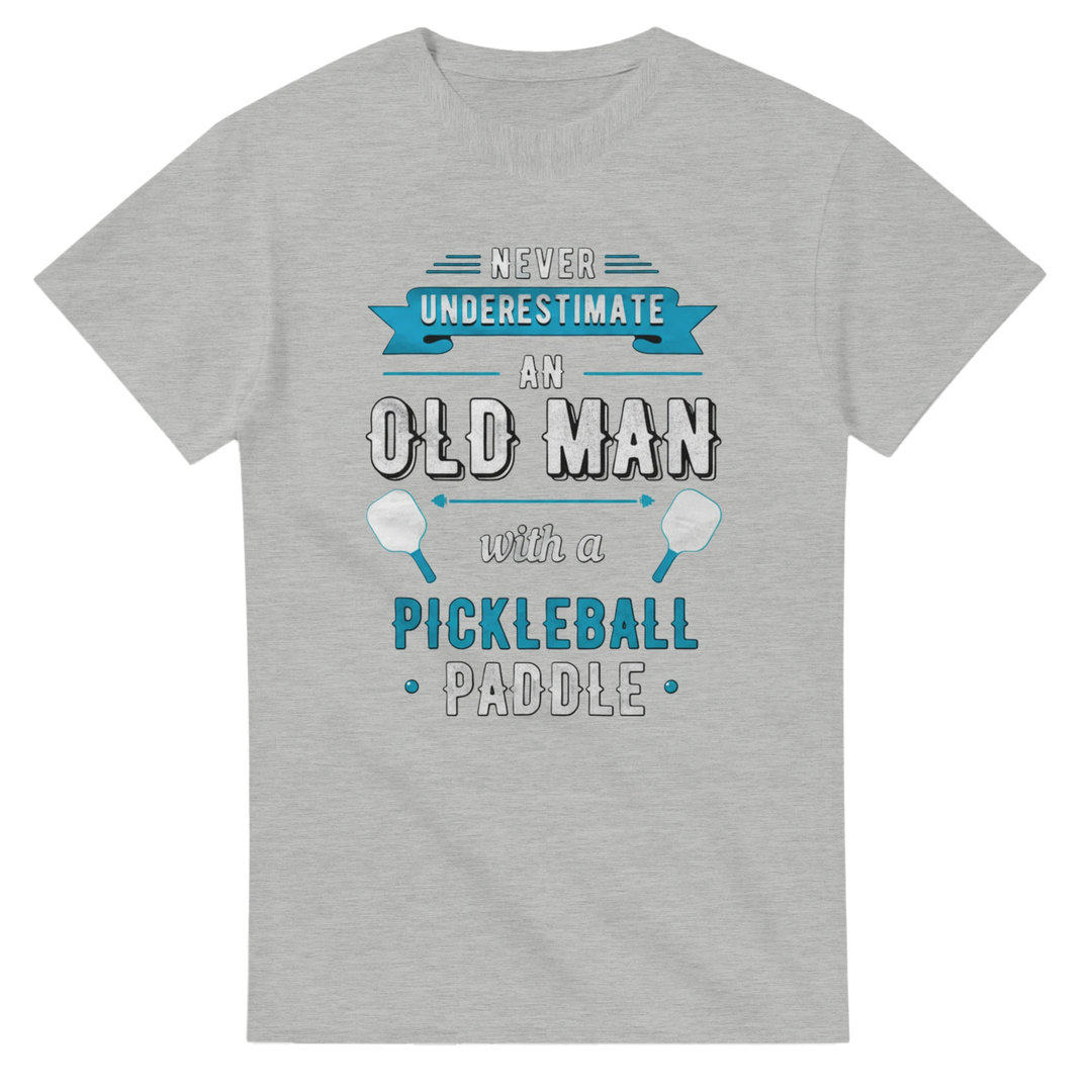 Never Underestimate An Old Man Vintage Typography Tee funny 