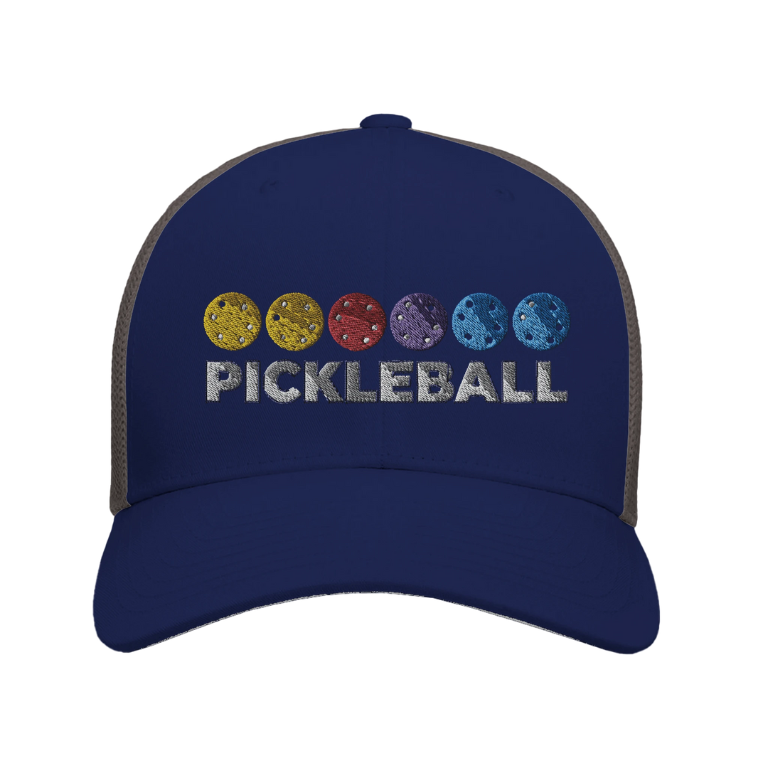 Pickleball Color Spectrum Embroidered Hat vibrant pickleball