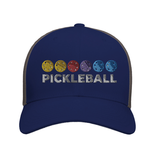 Pickleball Color Spectrum Embroidered Hat vibrant pickleball