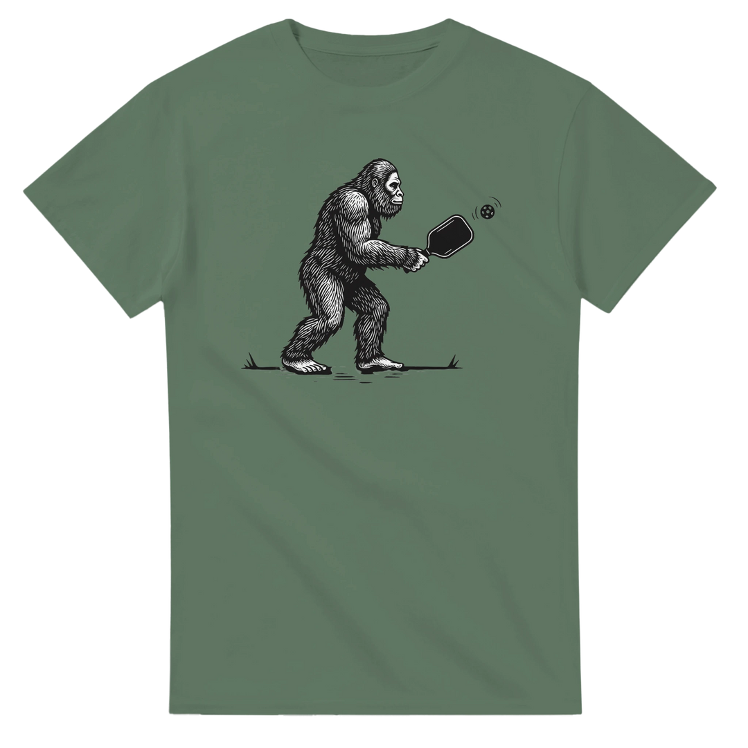 Squatch of the Court Tee funny pickleball sasquatch shirt