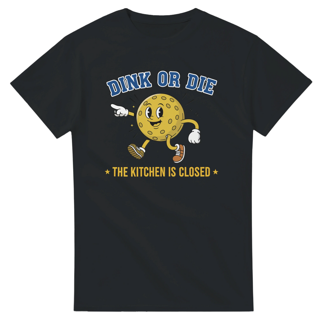 Dink Or Die Retro Mascot Tee funny pickleball graphic