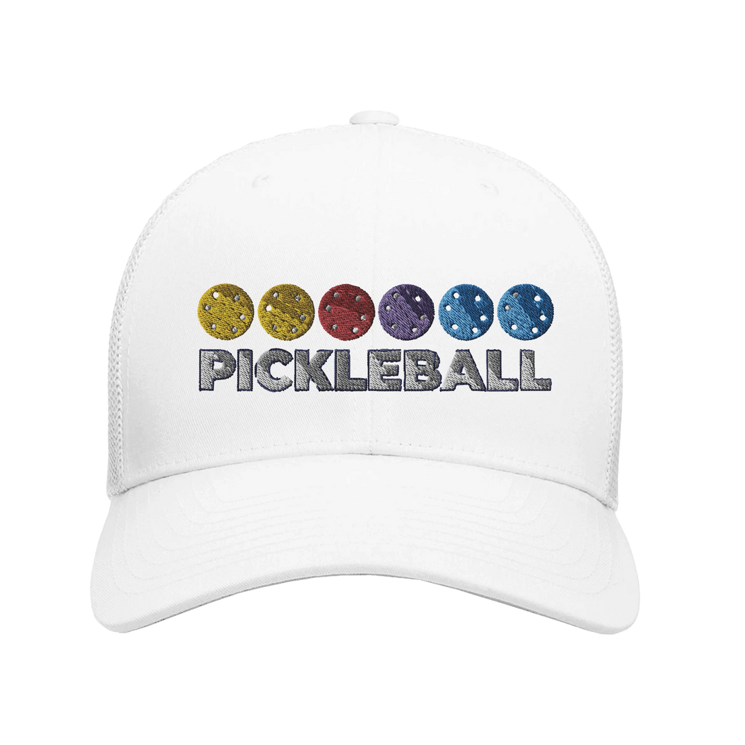 Pickleball Color Spectrum Embroidered Hat vibrant pickleball