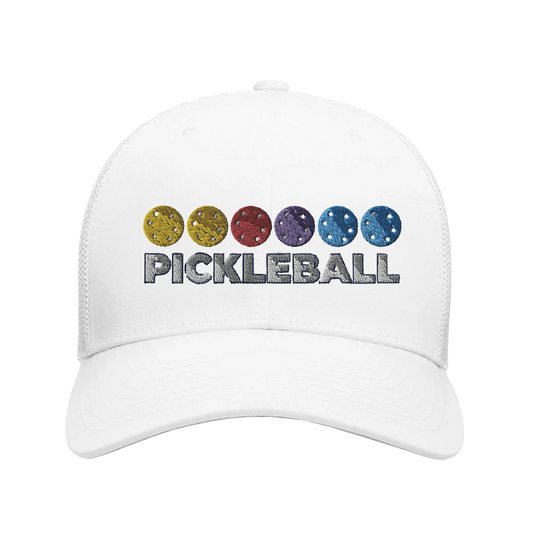 Pickleball Color Spectrum Embroidered Hat vibrant pickleball