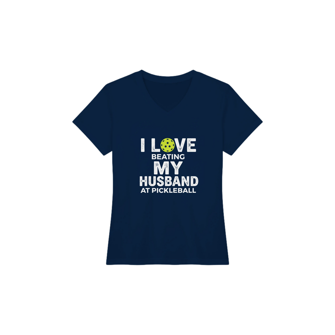 I Love Beating My Husband Tee funny pickleball wife shirt
