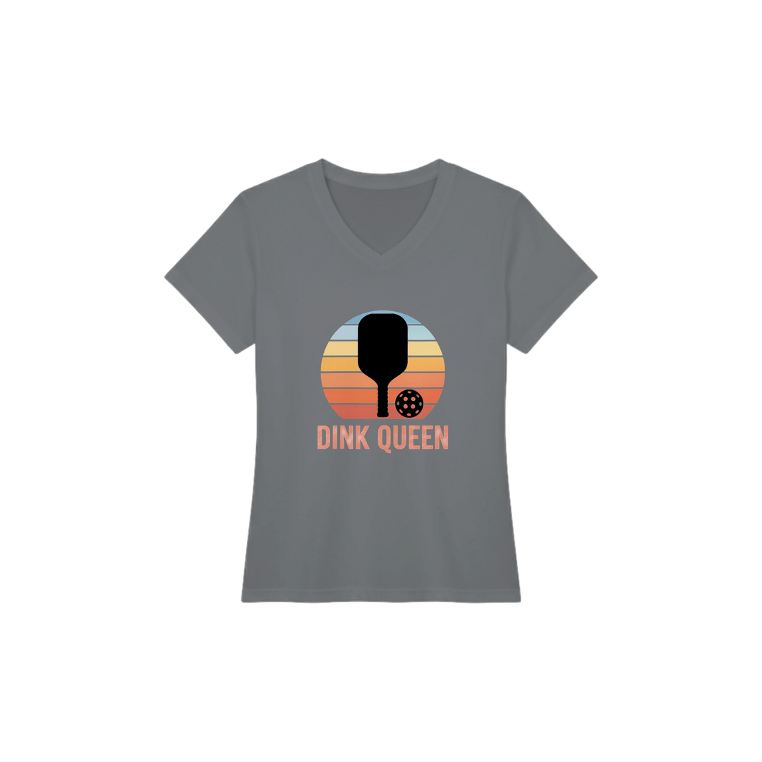 Dink Queen Retro Sunset Tee pickleball graphic vintage