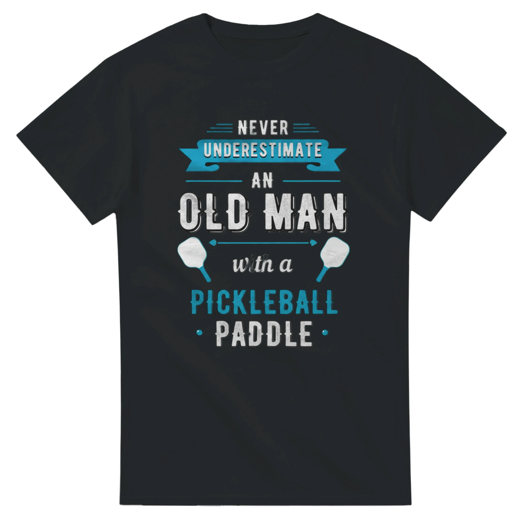 Never Underestimate An Old Man Vintage Typography Tee funny 