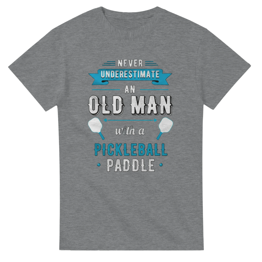 Never Underestimate An Old Man Vintage Typography Tee funny 