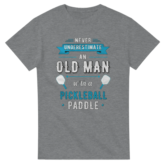 Never Underestimate An Old Man Vintage Typography Tee funny 