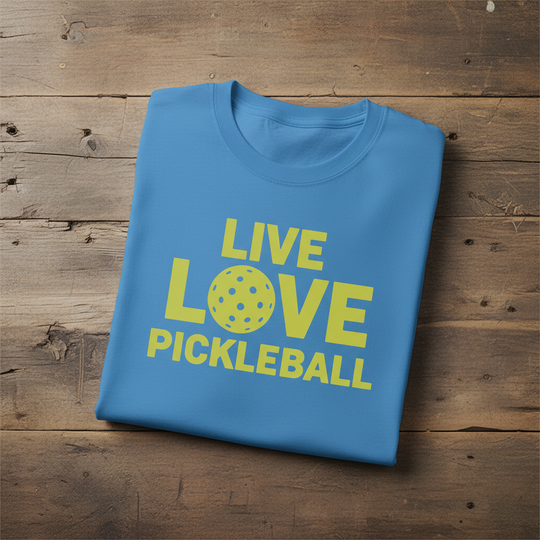 Live Love Pickleball Typographic Tee inspirational 