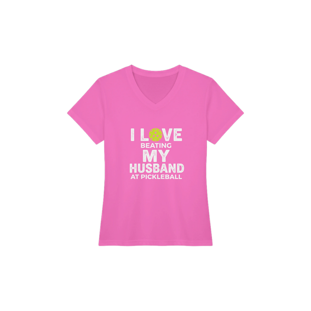 I Love Beating My Husband Tee funny pickleball wife shirt
