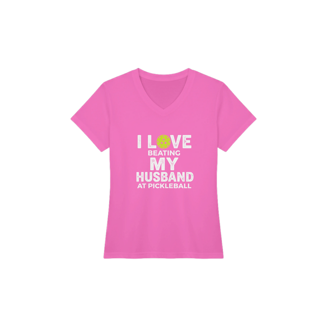 I Love Beating My Husband Tee funny pickleball wife shirt