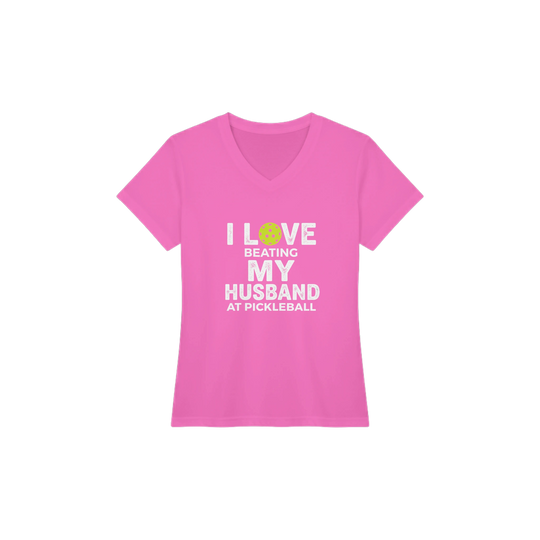 I Love Beating My Husband Tee funny pickleball wife shirt