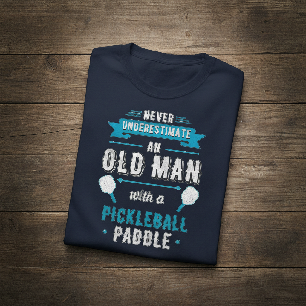 Never Underestimate An Old Man Vintage Typography Tee funny 