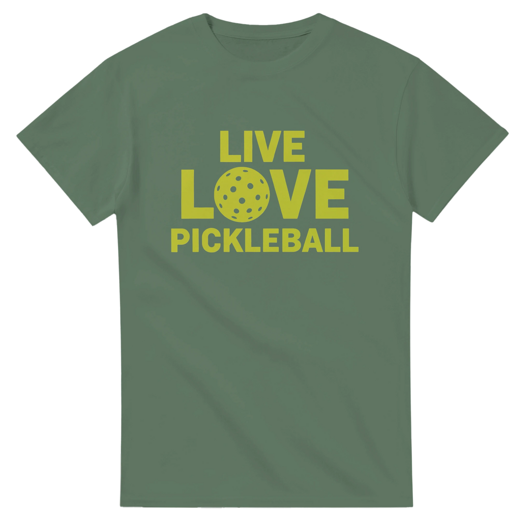 Live Love Pickleball Typographic Tee inspirational 