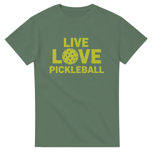 Live Love Pickleball Typographic Tee inspirational 