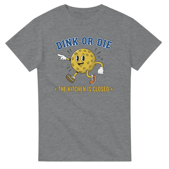 Dink Or Die Retro Mascot Tee funny pickleball graphic
