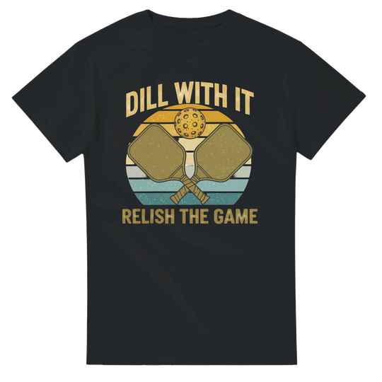 Dill With It Relish The Game Retro Pun Tee funny pickleball graphic