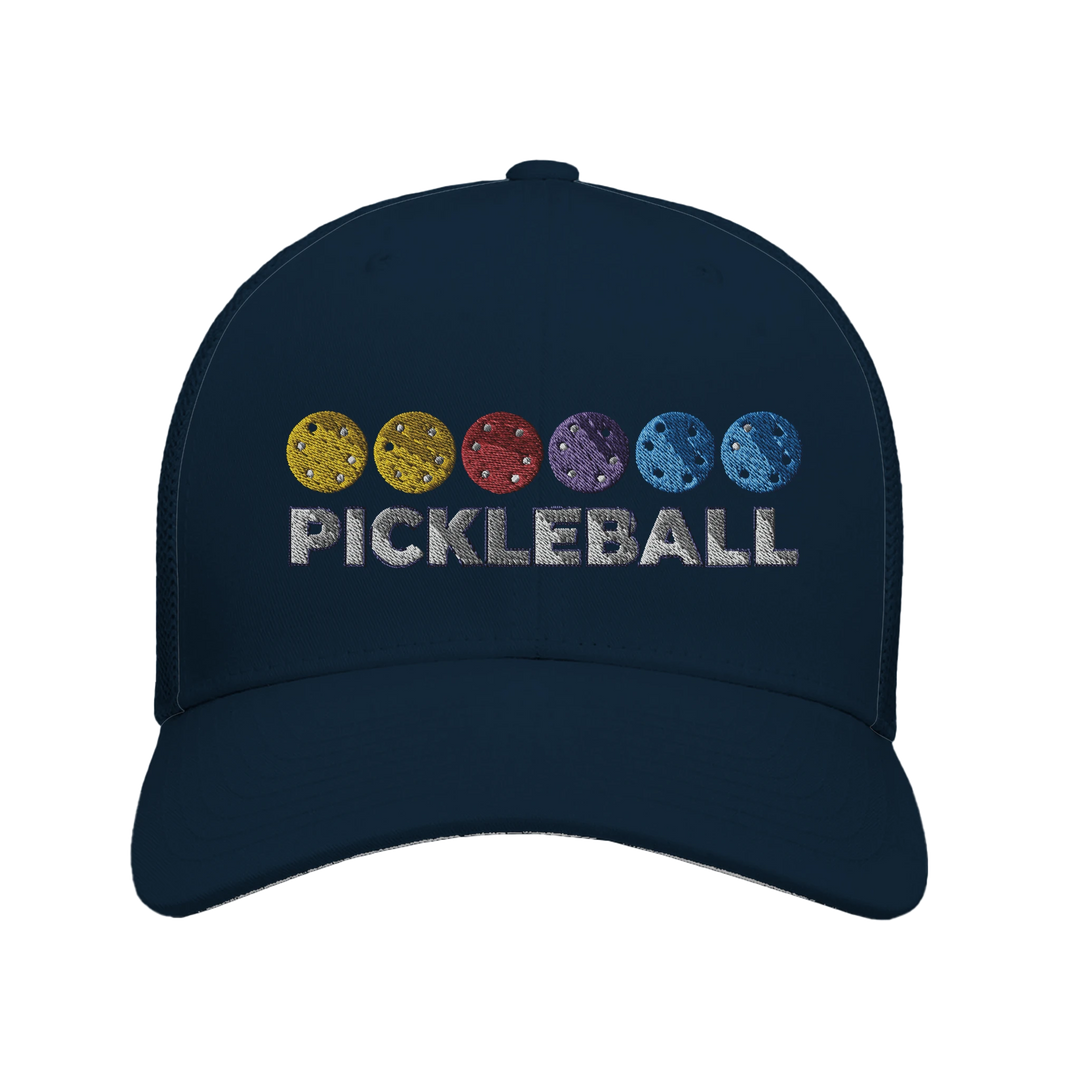 Pickleball Color Spectrum Embroidered Hat vibrant pickleball