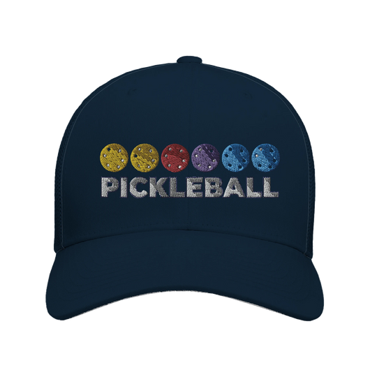 Pickleball Color Spectrum Embroidered Hat vibrant pickleball