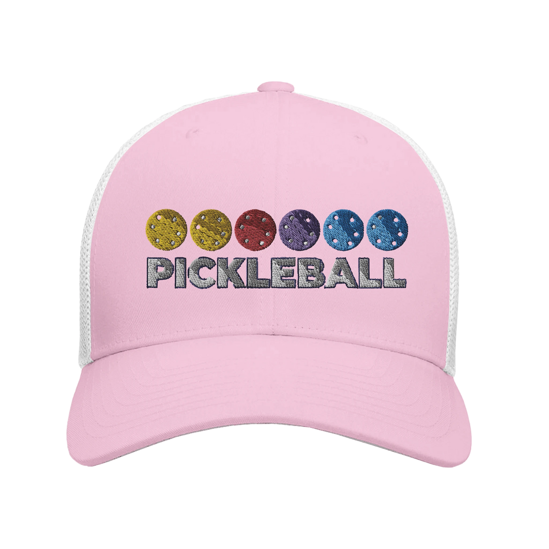 Pickleball Color Spectrum Embroidered Hat vibrant pickleball