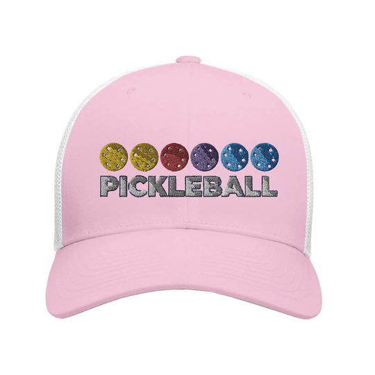 Pickleball Color Spectrum Embroidered Hat vibrant pickleball