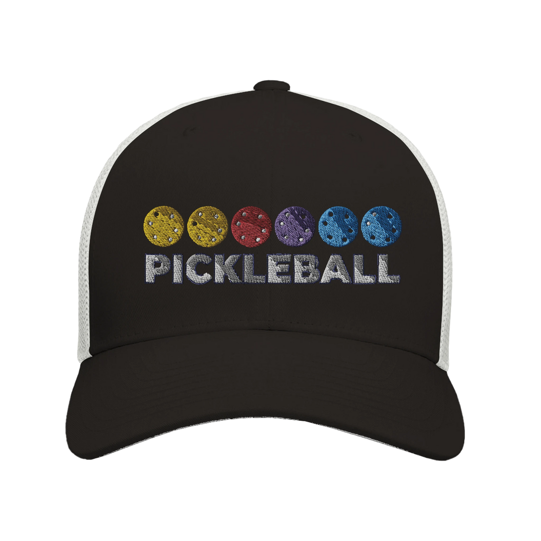 Pickleball Color Spectrum Embroidered Hat vibrant pickleball