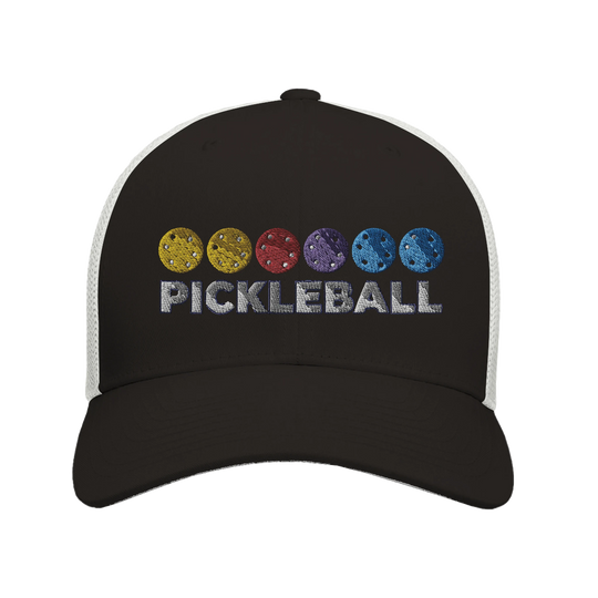 Pickleball Color Spectrum Embroidered Hat vibrant pickleball