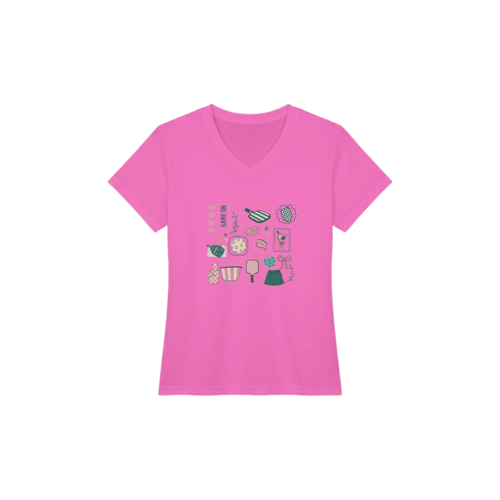Preppy Pickleball Sticker Collage Tee trendy aesthetic 