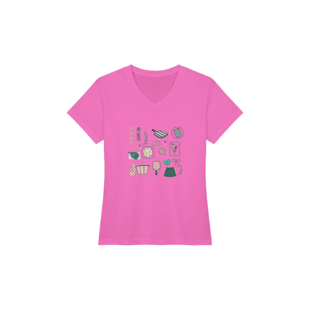 Preppy Pickleball Sticker Collage Tee trendy aesthetic 