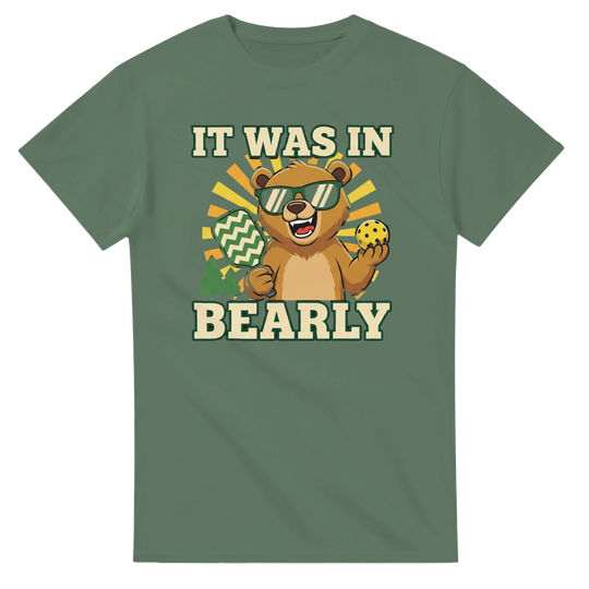 It Was In Bearly T-Shirt funny bear pun graphic tee for men