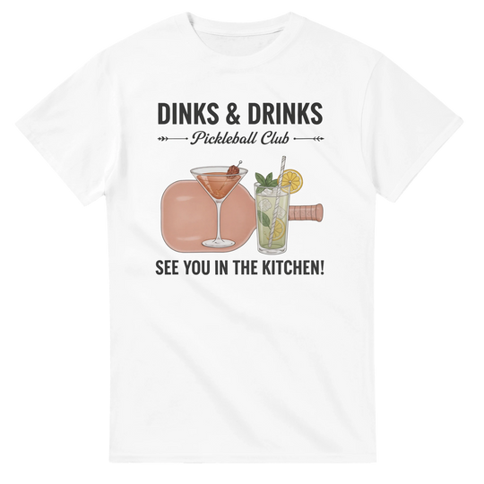 Dinks And Drinks Pickleball Club Social Tee funny pickleball 