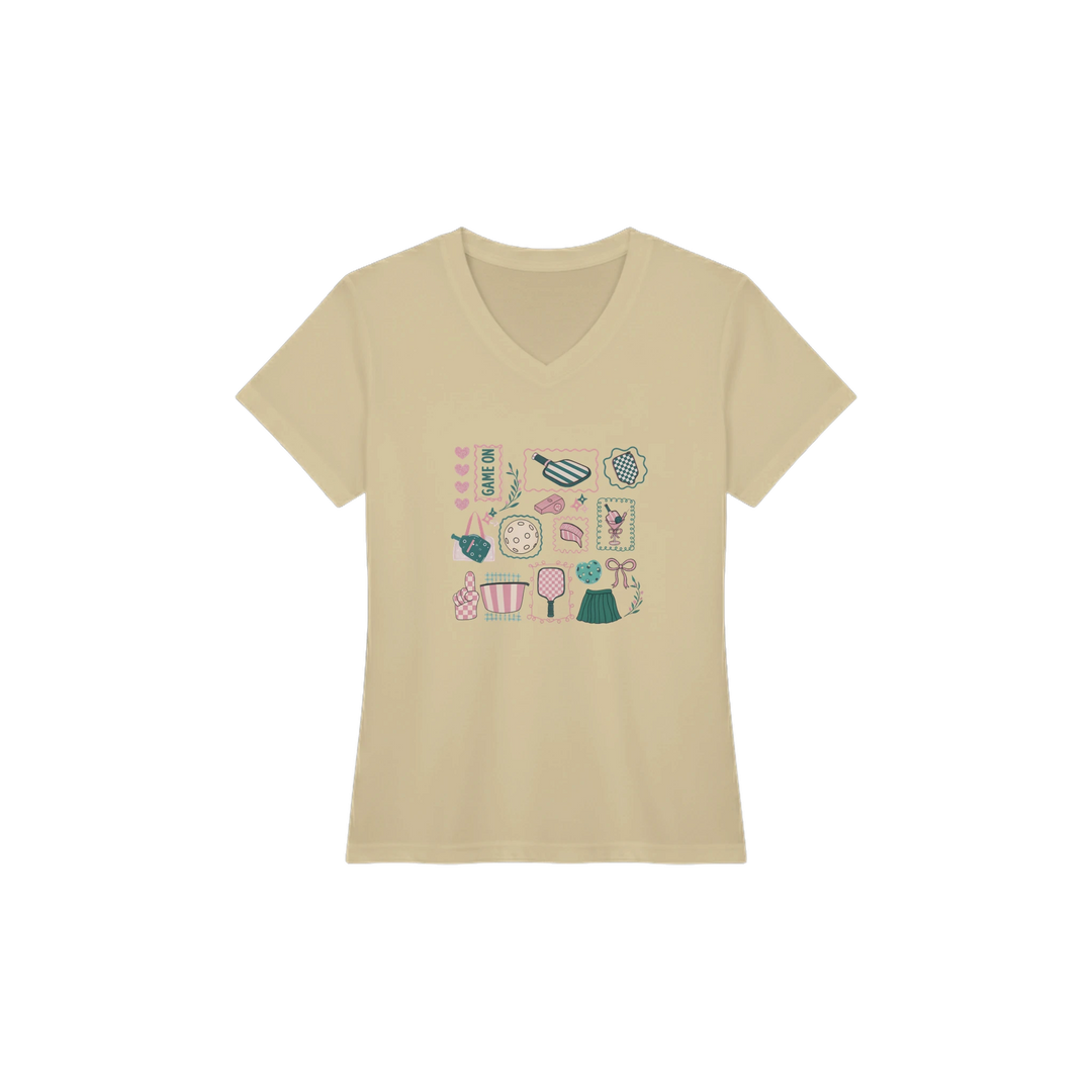Preppy Pickleball Sticker Collage Tee trendy aesthetic 