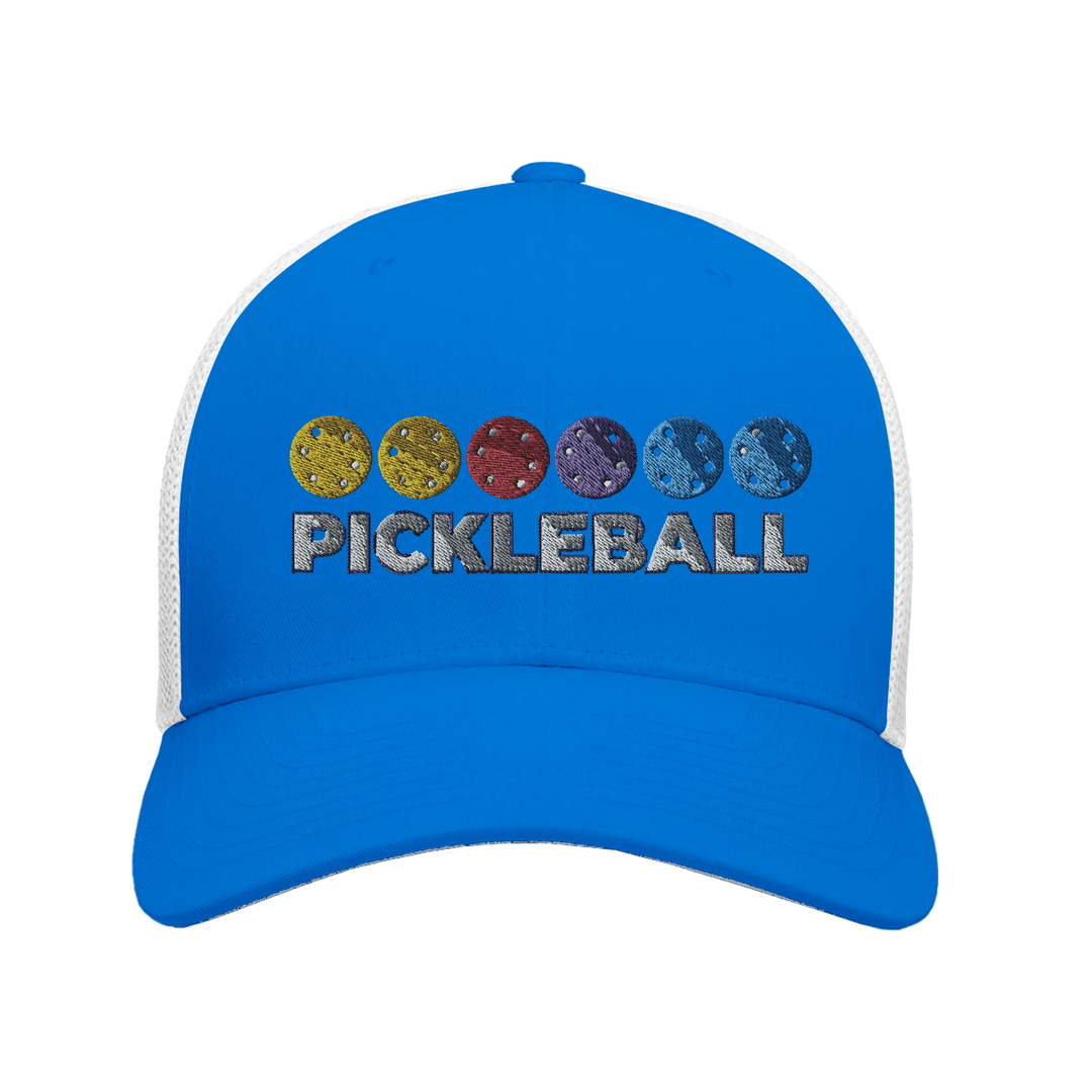 Pickleball Color Spectrum Embroidered Hat vibrant pickleball