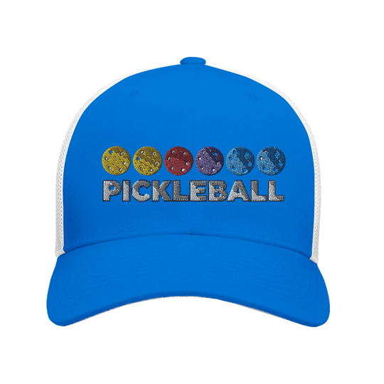 Pickleball Color Spectrum Embroidered Hat vibrant pickleball