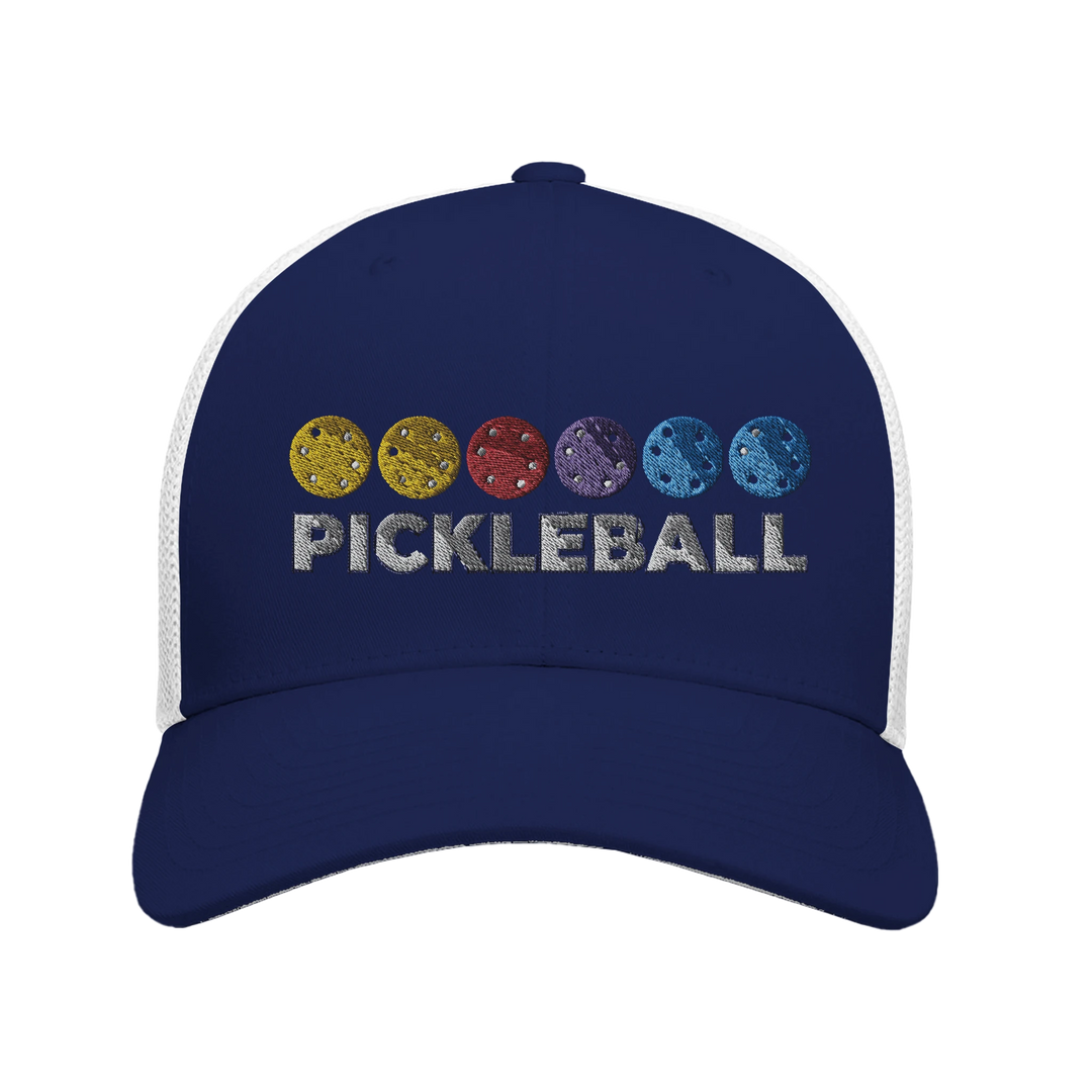 Pickleball Color Spectrum Embroidered Hat vibrant pickleball
